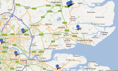 Map of Amateur Radio Repeaters in Essex